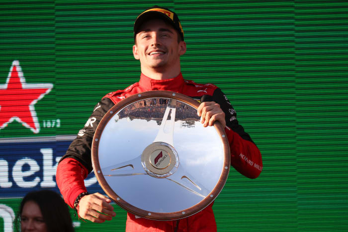 Charles Leclerc became the first Ferrari driver since Fernando Alonso in Singapore in 2010 to complete a racing “grand slam.”